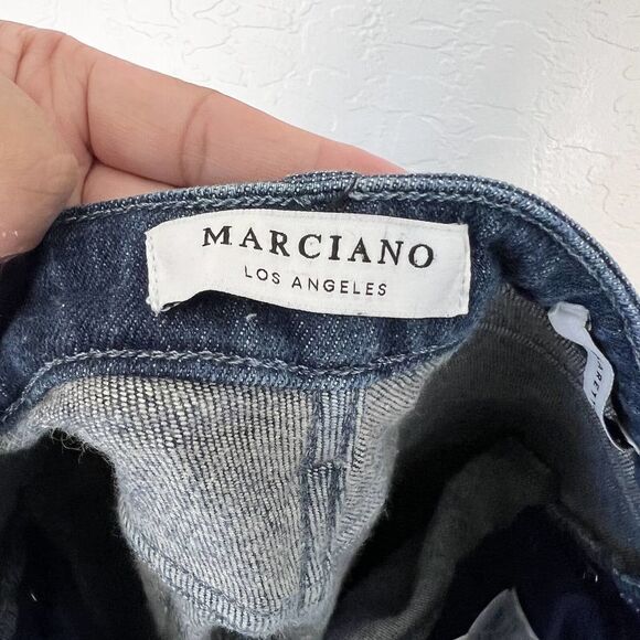 Marciano Womens Blue Regular Fit Medium Wash Raw Hem Denim Cigarette Jeans Sz 28 - Picture 7 of 11
